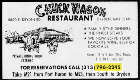 Pine House Kitchen & Bar (Chuck Wagon) - Sept 1973 Ad